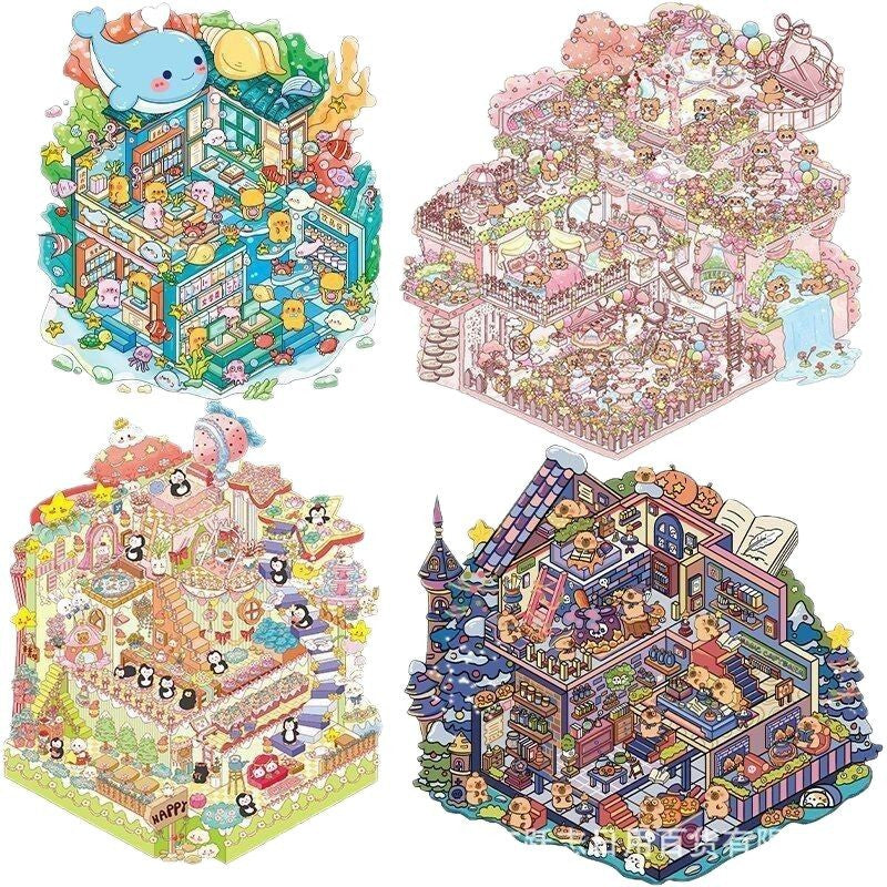 Link 30: XL 15 Fun Landscaping 3D Miniature House DIY Cute Miniature Scene Stickers