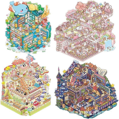 Link 30: XL 15 Fun Landscaping 3D Miniature House DIY Cute Miniature Scene Stickers