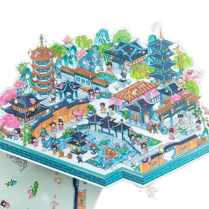 Link 27: Travel Scenery Stickers City Series Hangzhou Jiangnan Large Size High Difficulty Chinese Style