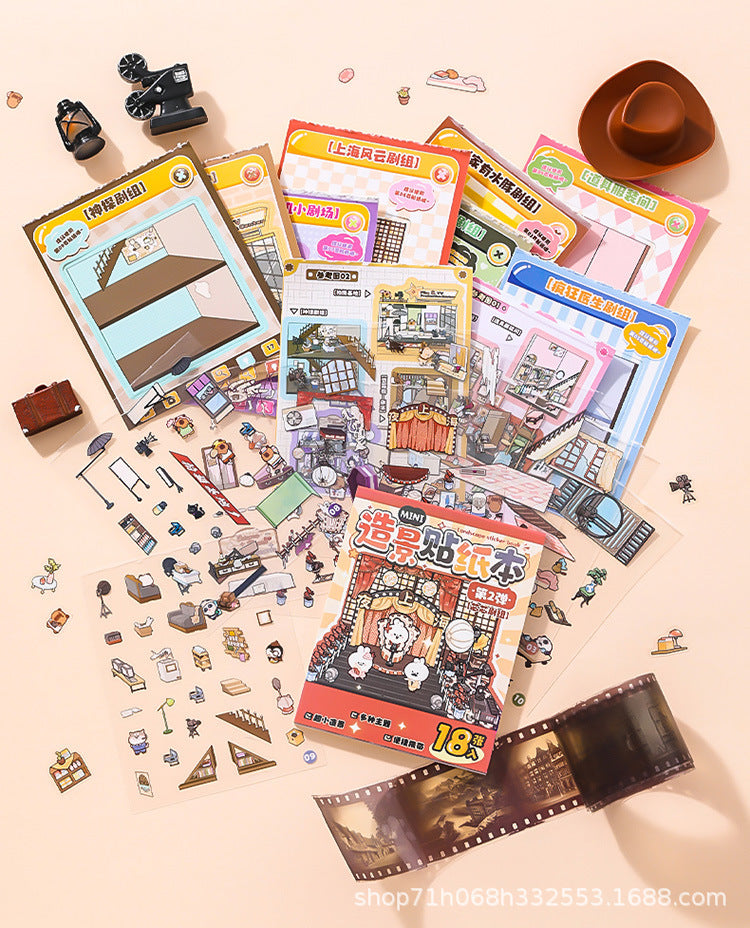 Link 45: 8 Themes in a Book 3D Mini Micro Scene Stickers Books
