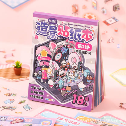 Link 45: 8 Themes in a Book 3D Mini Micro Scene Stickers Books