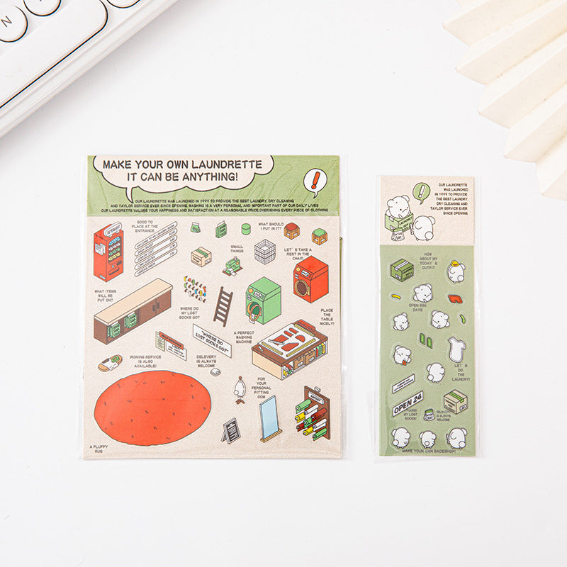 Link 37: Different Shops Themes 3D Miniature Scene Stickers  No-Cut Scene Scrapbook