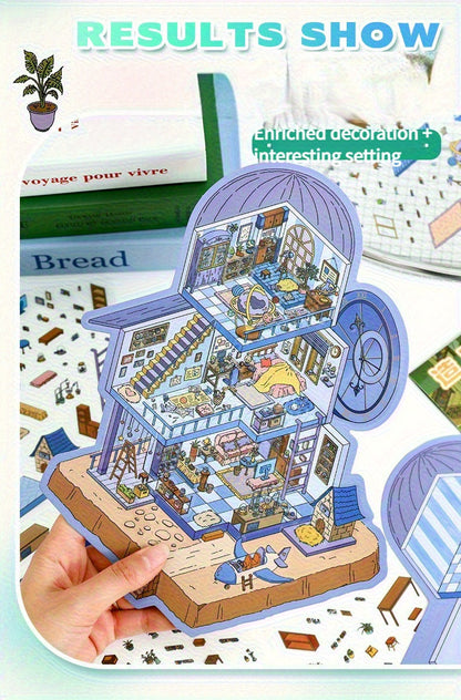 Link 10: 12 Different Scenery Stickers 3D Stickers Miniature Relief Journal Stickers