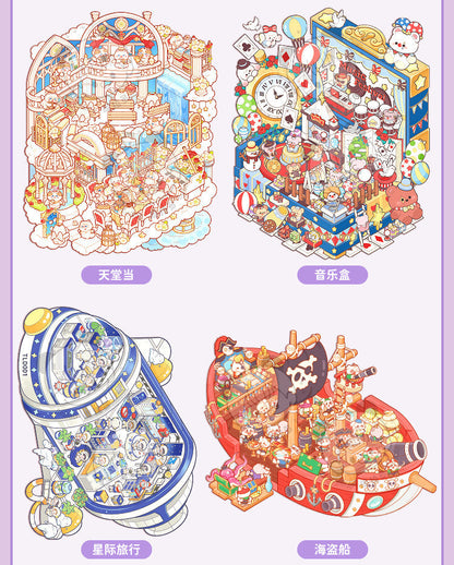 Link 28: Miniature Scene Stickers Books 3D Dollhouse Girl Children's Toys DIY Scrapbook Stickers