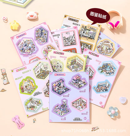 Link 45: 8 Themes in a Book 3D Mini Micro Scene Stickers Books