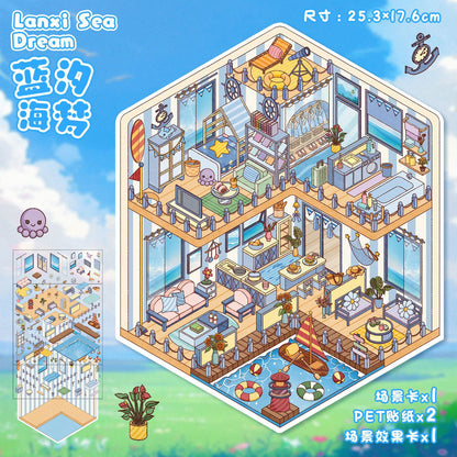 Link 41: 6 Different Themes of Houses Farms 30 Scene Stickers