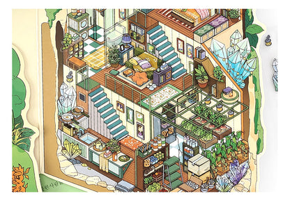 Link 50: 12 Themes Scene Stickers With Covers Scenery Journal Material Stickers