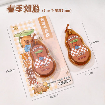 Link 25: 6m*5mm Capybara Scene Stickers Must Use Transparent Dot Glue High-Value Journal Double-Sided Tape
