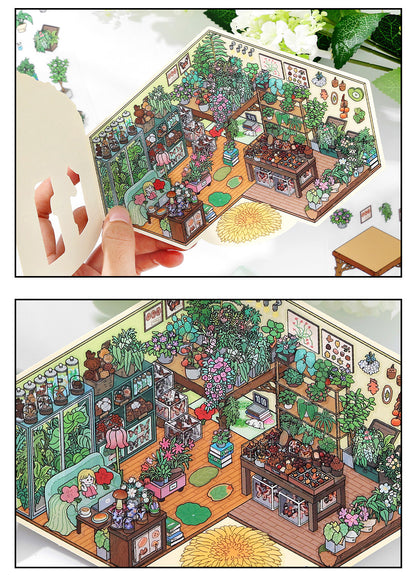 Link 50: 12 Themes Scene Stickers With Covers Scenery Journal Material Stickers