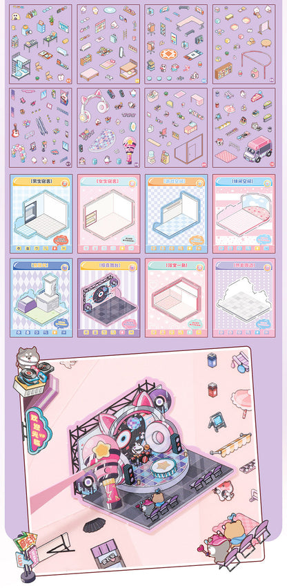 Link 45: 8 Themes in a Book 3D Mini Micro Scene Stickers Books