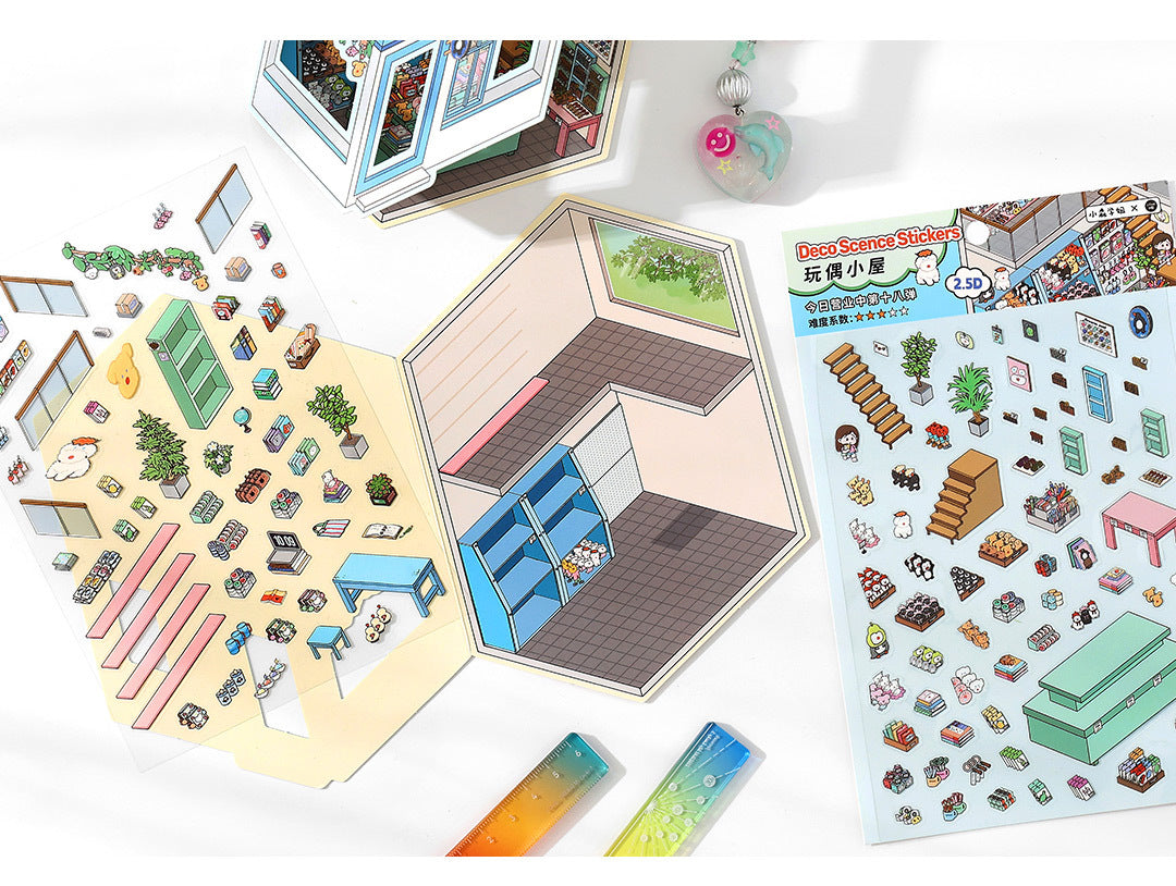 Link 50: 12 Themes Scene Stickers With Covers Scenery Journal Material Stickers