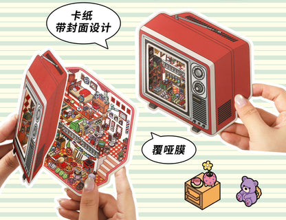 Link 50: 12 Themes Scene Stickers With Covers Scenery Journal Material Stickers