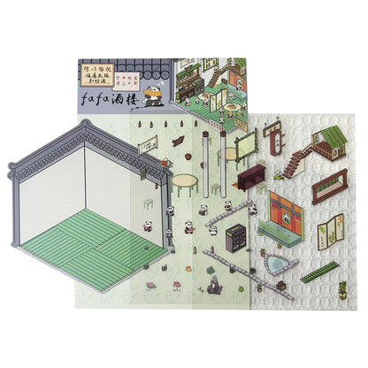 Link 55: Standard Size 3D Scene Stickers Bookstore | Restaurant | Liyuan | Hanfu Store