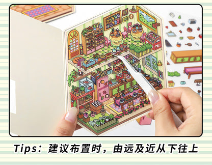 Link 50: 12 Themes Scene Stickers With Covers Scenery Journal Material Stickers