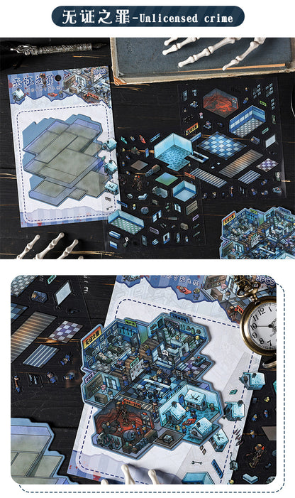 Link 49:  Spooky 3D Miniature Scene Stickers 4 Themes Scenery Stickers