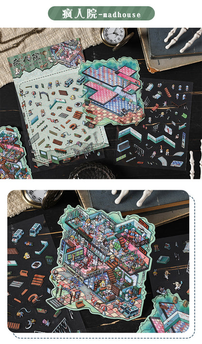 Link 49:  Spooky 3D Miniature Scene Stickers 4 Themes Scenery Stickers