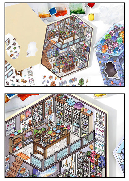 Link 50: 12 Themes Scene Stickers With Covers Scenery Journal Material Stickers