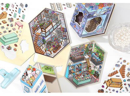 Link 50: 12 Themes Scene Stickers With Covers Scenery Journal Material Stickers