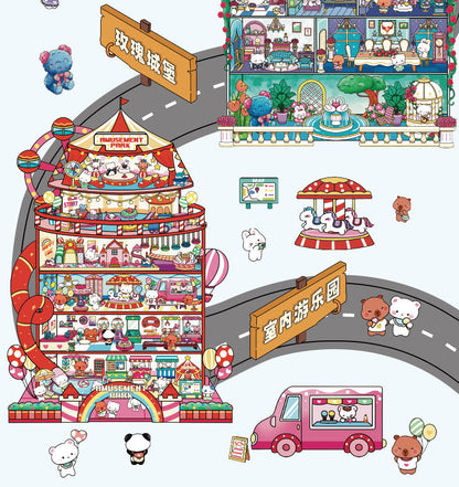 Link 31: 4 Themes Mini Town Large 3D Stereoscopic Scenery Stickers DIY