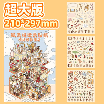Link 30: XL 15 Fun Landscaping 3D Miniature House DIY Cute Miniature Scene Stickers