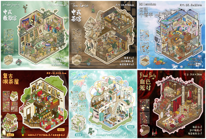 Link 34: Large Size 6 Different Villas Big Houses 3D Scene Stickers DIY Stress Release